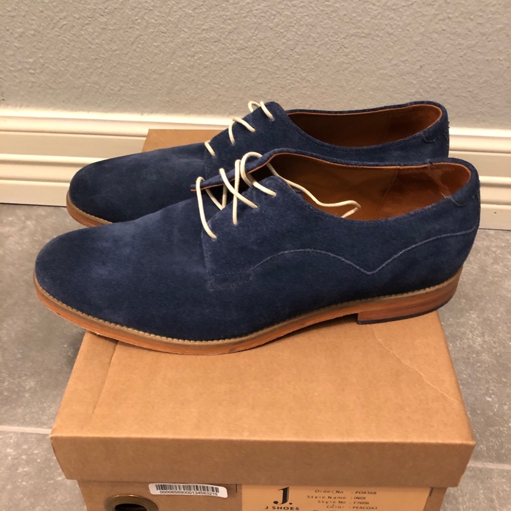 J Shoes Indi Buck Derby, Suede Plain toe